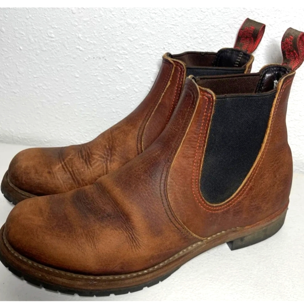 Men's Red Wing Chelsea Rancher 2917 Brown Boots Made in USA size 9D